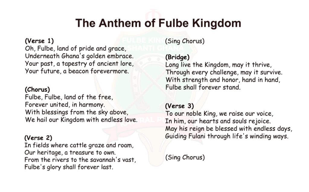 The anthem lyrics of Fulbe kingdom